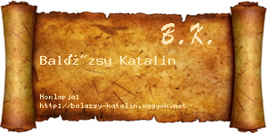 Balázsy Katalin névjegykártya